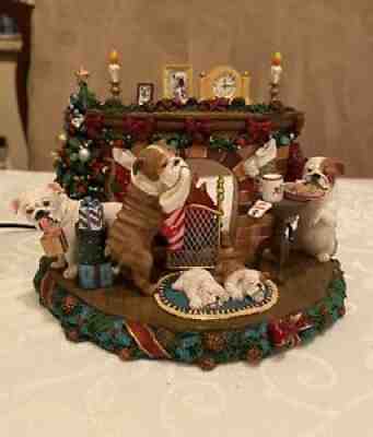 Danbury Mint - A Cozy Christmas Eve - Bulldog Lighted Figurine