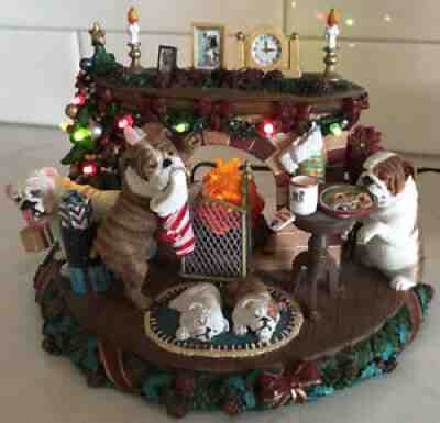 Danbury Mint - A Cozy Christmas Eve - Bulldog Lighted Figurine