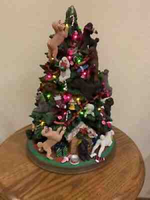 Vintage Rare Poodle Christmas Tree By The Danbury Mint As-Is Works Great
