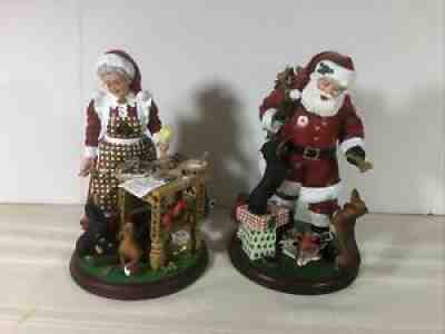 Danbury Mint Mr And Mrs Santa Claus Loves Dachshunds Figures Hard To Find