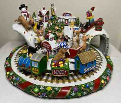 Danbury Mint Chihuahua Christmas Wonderland With Train Christmas Village Retired