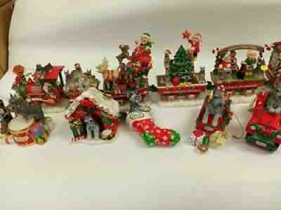 5 ornaments 6 Piece Miniature Schnauzer Christmas Express Train Danbury Mint