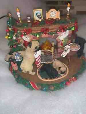 Danbury Mint Pug Fireplace Christmas