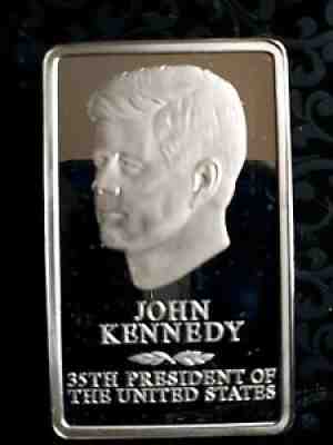 1977 JOHN F. KENNEDY 11.5 OZ. DANBURY MINT SILVER INGOT