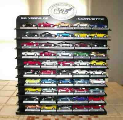 Danbury Mint 50 Years of the Corvette 1:43 Diecast Cars w/Display~ Complete Set