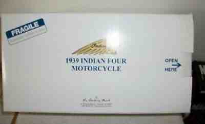 Danbury Mint 1939 Indian Four Motorcycle 1:10 Scale Blue NIB