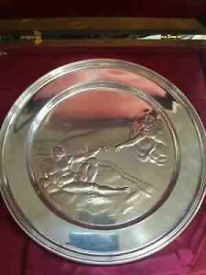The Danbury Mint 1974 Currier & Ives Sterling Silver Plate Creation of Adam