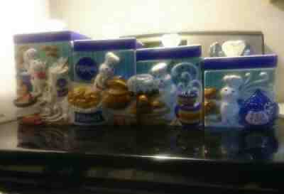 Pillsbury Doughboy ceramic Danbury Mint kitchen canister jar set