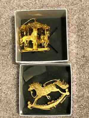 Danbury Mint 23K Gold Plated Christmas 19 0rnaments.