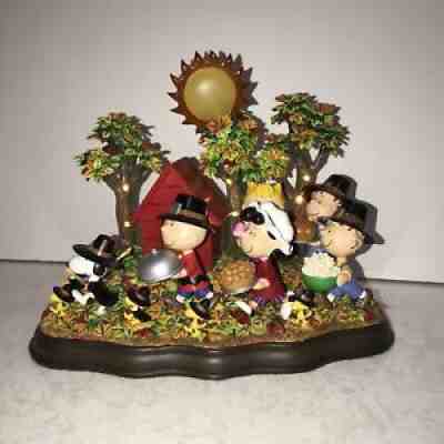DANBURY MINT PEANUTS THANKSGIVING LIGHTED SCULPTURE "A TIME TO GIVE THANKSâ?
