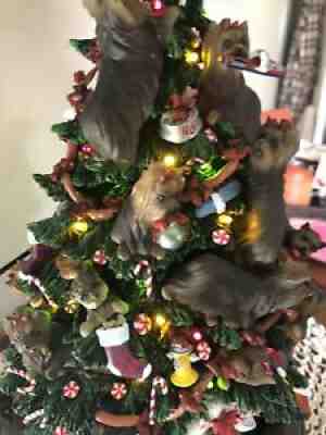 Danbury Mint Yorkshire Terrier (Yorkie) Christmas Tree Lighted
