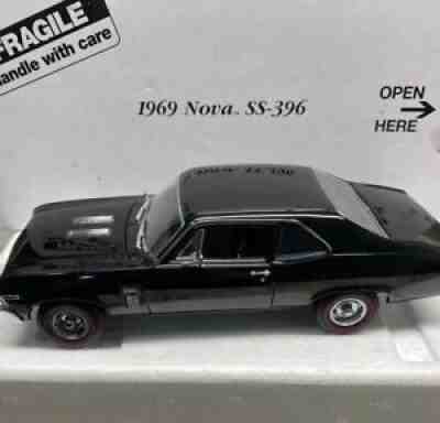 Danbury Mint 1969 Nova SS 396 Black 1/24 Scale Very Rare And Classic Chevy Car