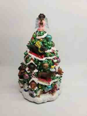 Danbury Mint The Dachshund Christmas Tree 2007 Musical Lighted Doxie Wiener A