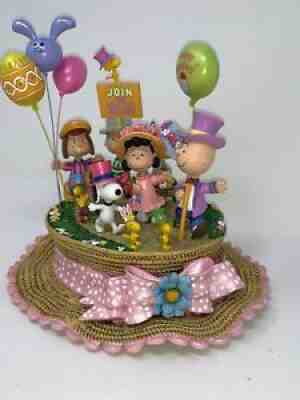 Danbury Mint Peanuts Hopping into Spring Easter Sculpture Snoopy Charlie Brown