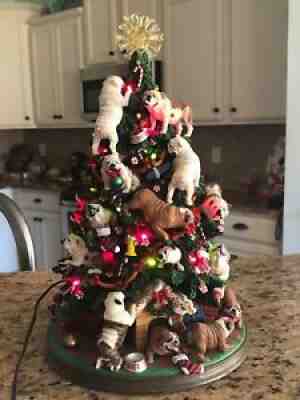 Danbury Mint Engligh Bulldog Lighted Christmas Tree. RARE