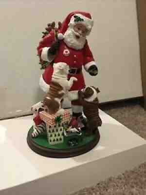 Santas Little Bulldogs The Danbery Mint Rare Statue PLEASE READ DAMAGED