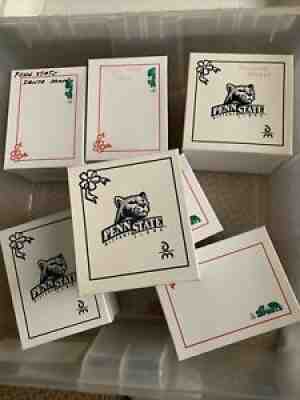 PENN STATE ceramic ORNAMENTS Danbury Mint NIB lot of 7