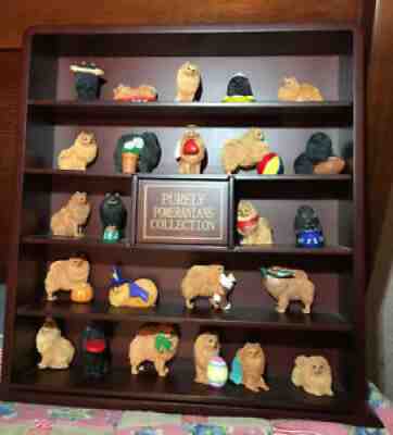 DANBURY MINT PURELY POMERANIAN COLLECTION 25 MINATURES COLLECTION With RACK