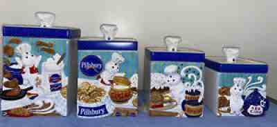 Pillsbury Doughboy Poppin Fresh Danbury Mint Canisters Jars Set New