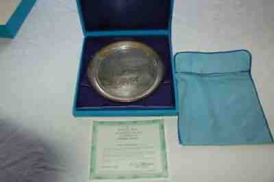 DANBURY MINT 1977 CURRIER & IVES STERLING SILVER PLATE - 'WINTER MORNING'