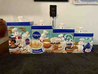 Pillsbury Dough Boy Ceramic Canister Set, Danbury Mint, 2000