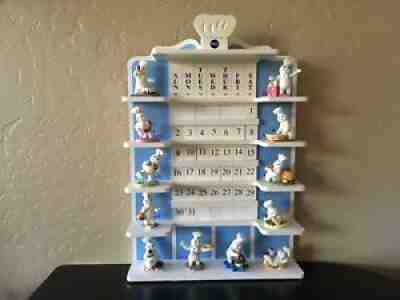 Vintage Danbury Mint Pillsbury Dough Boy Perpetual Calendar w/ 12 Figurines