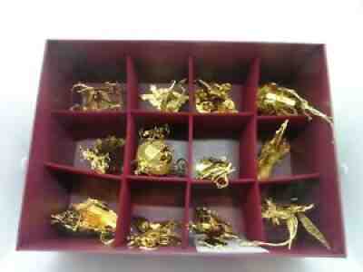 Danbury Mint DISNEY Christmas 23k Gold Ornament Collection Complete 12 Piece