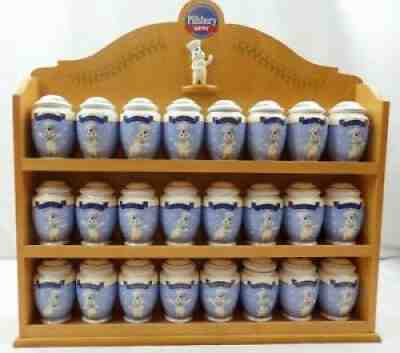 Pillsbury Doughboy Spice Rack and Shelf 2002 Danbury Mint 24 Jars