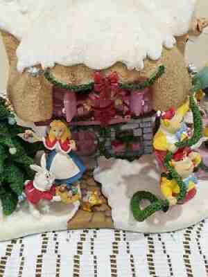 DISNEY ALICE IN WONDERLAND LIGHTED CHRISTMAS COTTAGE, RARE & HTF, RETIREDÂ 