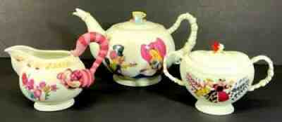 Rare Stunning Disney Alice In Wonderland Porcelain Tea Set by Danbury Mint