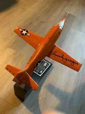Chuck Yeager Signed Bell X-1 Rocket Research Plane Model By The Danbury Mint