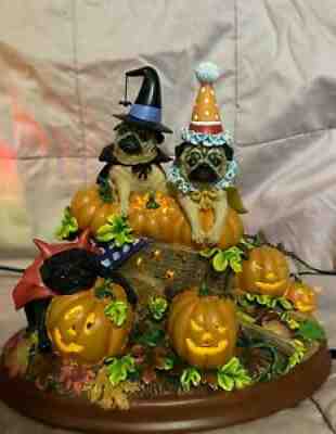 Danbury Mint Pug Pumpkin Patch Collectible