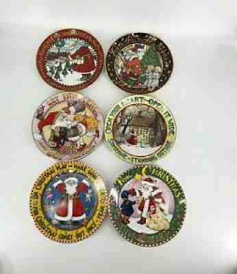 Mary Engelbreit Christmas Plate Collection Danbury Mint Lot of 6 Plates #A6483