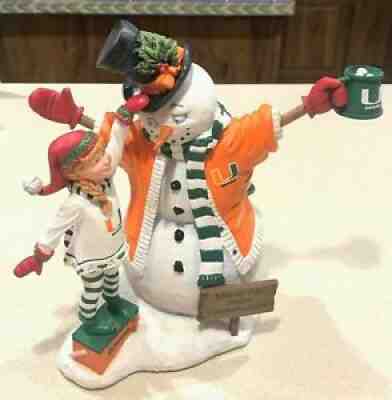 MIAMI HURRICANES Danbury Mint SNOWMAN Figurine / Statue
