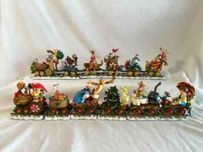 Vtg Danbury Mint Winnie the Pooh Christmas Train & Tigger Holiday Express Train