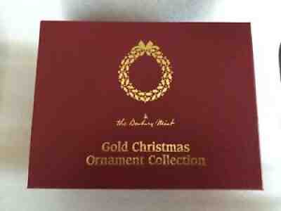 Danbury Mint Gold Christmas Ornament Collection 2000 Set of 12 w/Box 23K EPlate