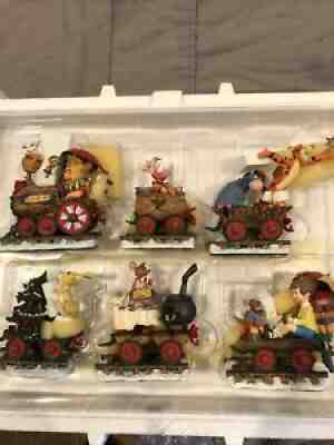 Disney Winnie The Pooh Christmas Train (Danbury Mint) Boxed set of 6