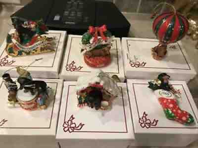 Danbury Mint Dachshund Ornaments LOT of 6!! Excellent Condition/New Condition