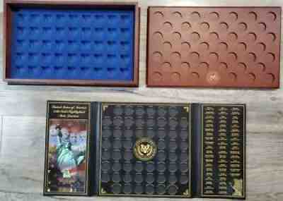 US Presidential $1 Dollar Coin Display Case Box Danbury Mint & Quarter Folder