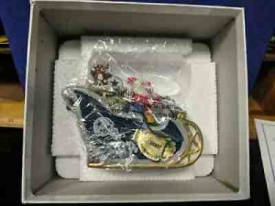 1X New 2008 Danbury Mint Dallas Cowboys Ornament Christmas Sleigh, NFL Holiday