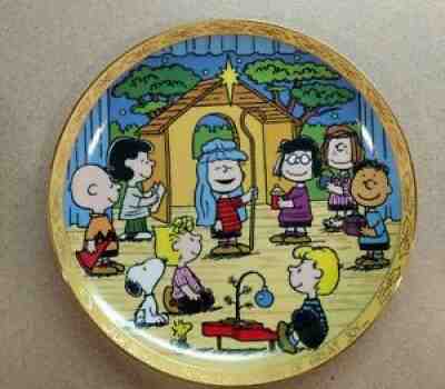 Charlie Brown Peanuts Nativity 8 in Plate Danbury Mint Christmas Holiday Snoopy