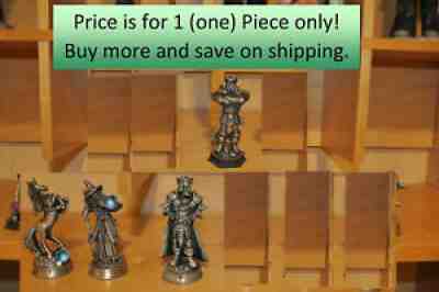 Replace 1 Piece DANBURY MINT FANTASY OF THE CRYSTAL Chess Set Pewter w/ Crystal