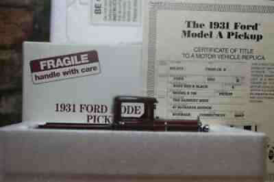 DANBURY MINT 1/24 SCALE 1931 FORD MODEL A PICKUP IN BOX WITH TITLE