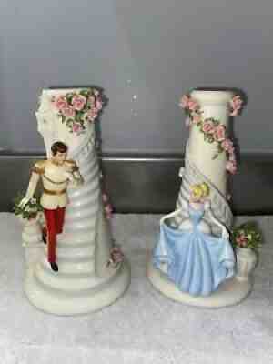 Gorgeous Cinderella Danbury Mint Porcelain Candlesticks