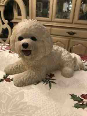 Bright Eyes Bichon Frise Sculpted Resin Realistic Danbury Mint