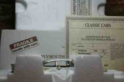 DANBURY MINT 1/24 SCALE 1958 PLYMOUTH FURY COUPE IN BOX WITH TITLE