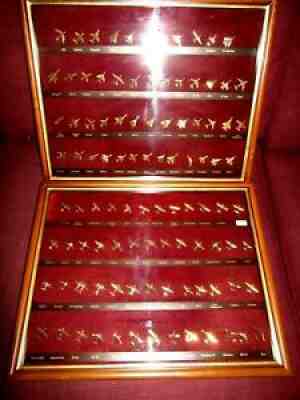 Extremely Rare Set of 100 22ct Gold Plated Military Aircraft Plane Danbury Mint