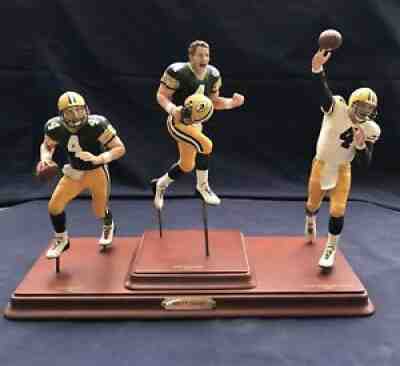 Danbury Mint - Green Bay Packers Brett Favre 3 Figurine Statue Set With COA