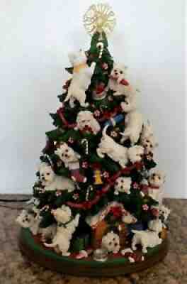 VTG DANBURY MINT WEST HIGHLAND TERRIER WESTIE DOG LIGHTED CHRISTMAS TREE w/ BOX