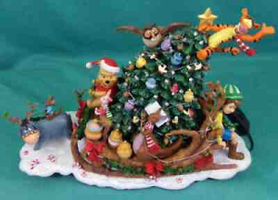 The WINNIE The Pooh CHRISTMAS Sleigh By Danbury Mint DISNEY Display LED Lightup